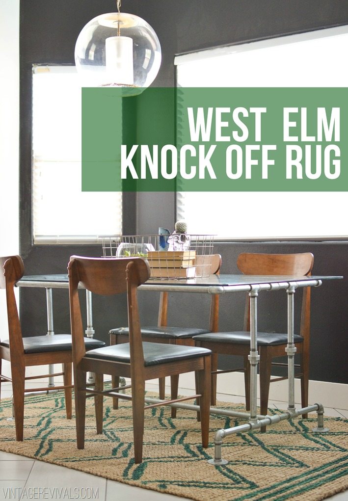 How To Paint A West Elm Knock Off Rug Tutorial vintagerevivals