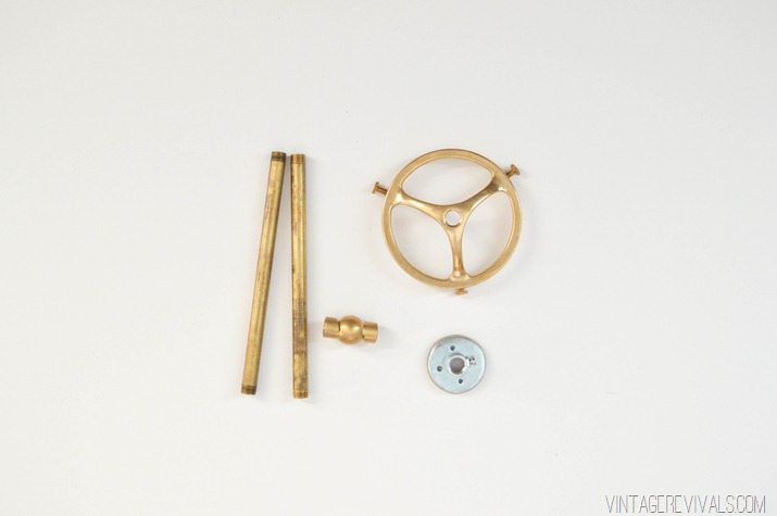 DIY Brass Bent Arm Chandelier-10