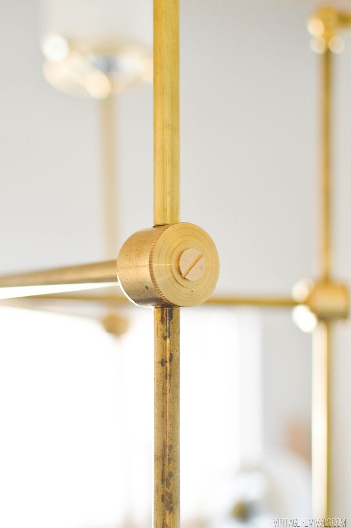 DIY Brass Bent Arm Chandelier-33