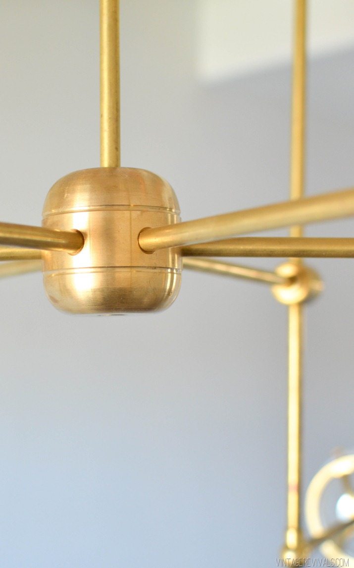 DIY Brass Bent Arm Chandelier-34