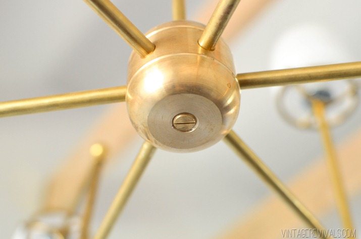 DIY Brass Bent Arm Chandelier-35