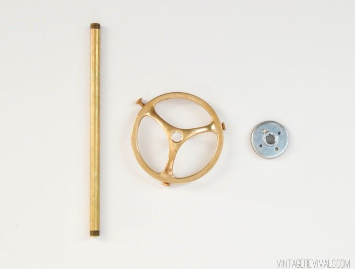 DIY Brass Bent Arm Chandelier-9