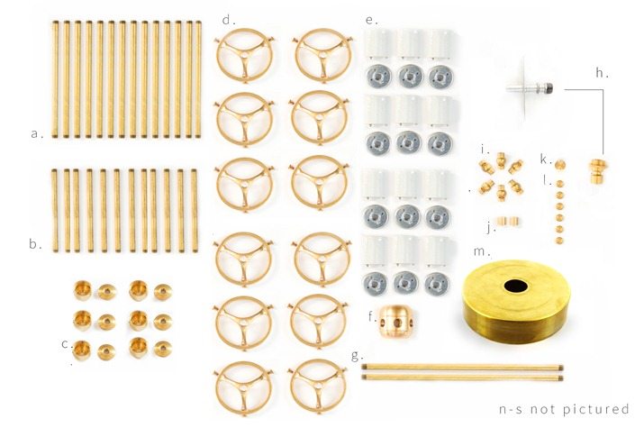 DIY Brass Bent Arm Chandelier Parts