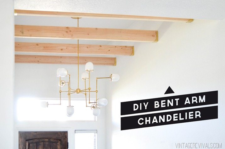 DIY Brass Bent Arm Chandelier Tutorial