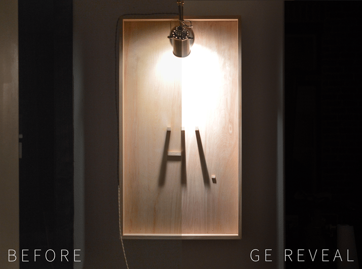 DIY Shadow Art GE Reveal Before and After vintagerevivals