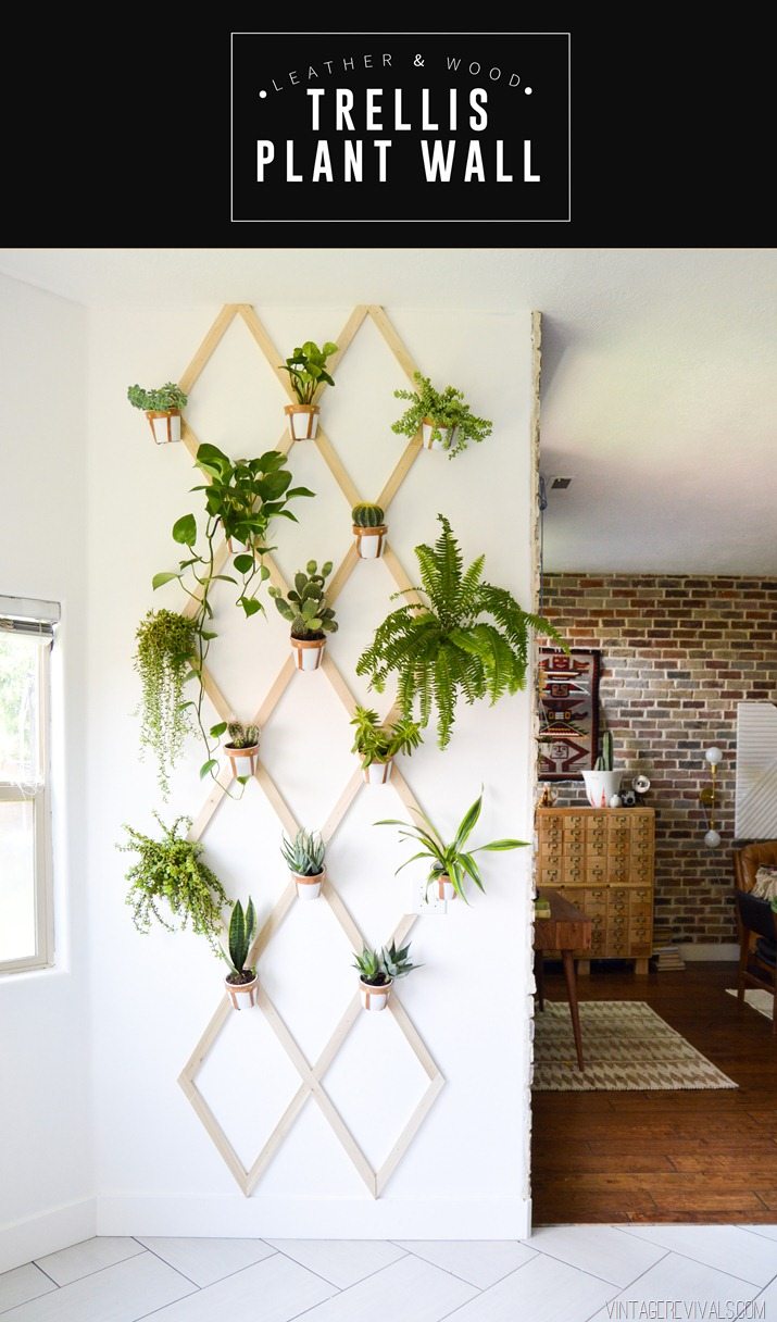 diy wood and leather trellis plant wall vintage revivals diy wood and leather trellis plant wall vintage revivals